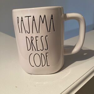 Rae Dunn Pajama Dress Code Mug - White Pink interior